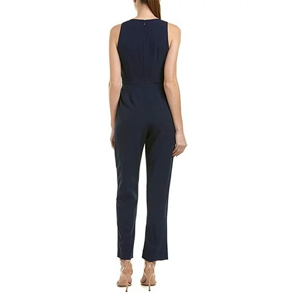 Eliza J Front Tie Sleeveless Jumpsuit Navy - Picture 2 of 10